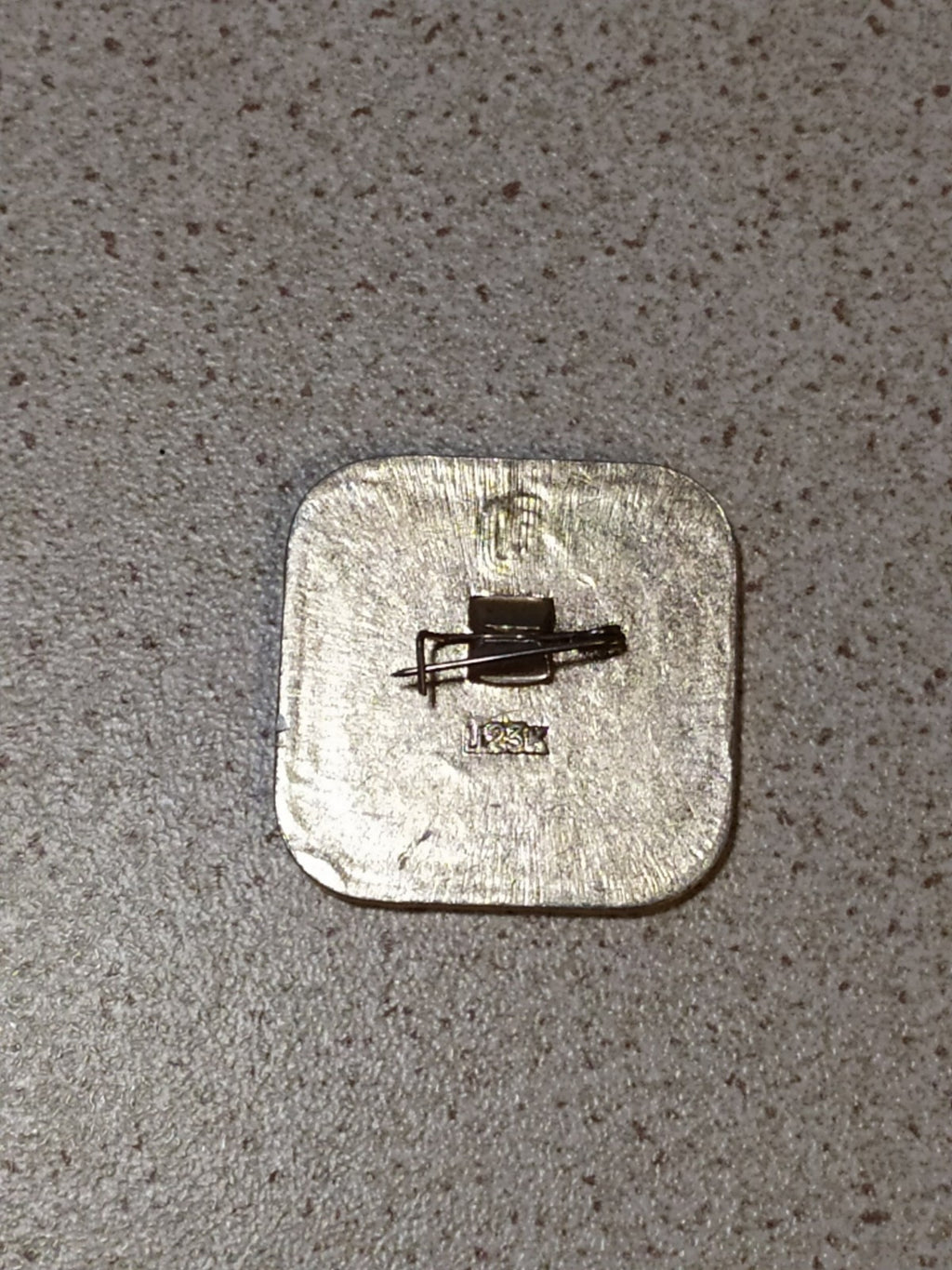 Old enamel Olympic pin reverse and fastening