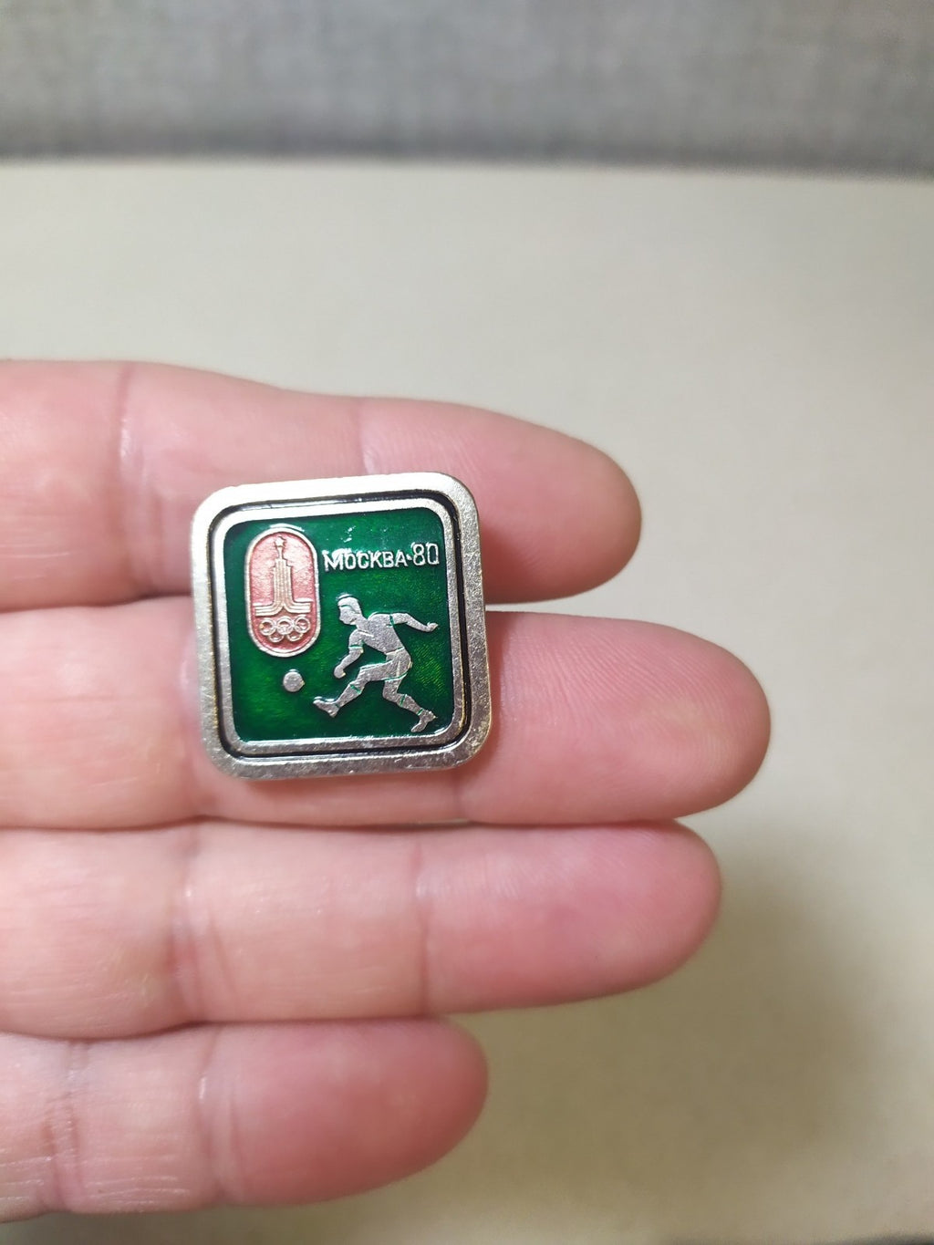 Moscow 80 Olympic Games football soccer enamel pin badge from the USSR