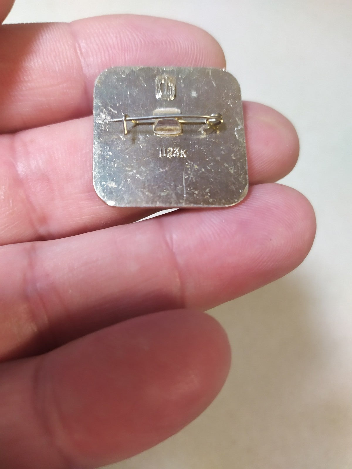 Soviet football Olympic pin, front view – detail 5