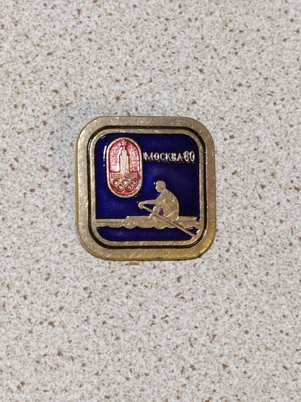 Soviet Olympic pin with gymnast on the bar