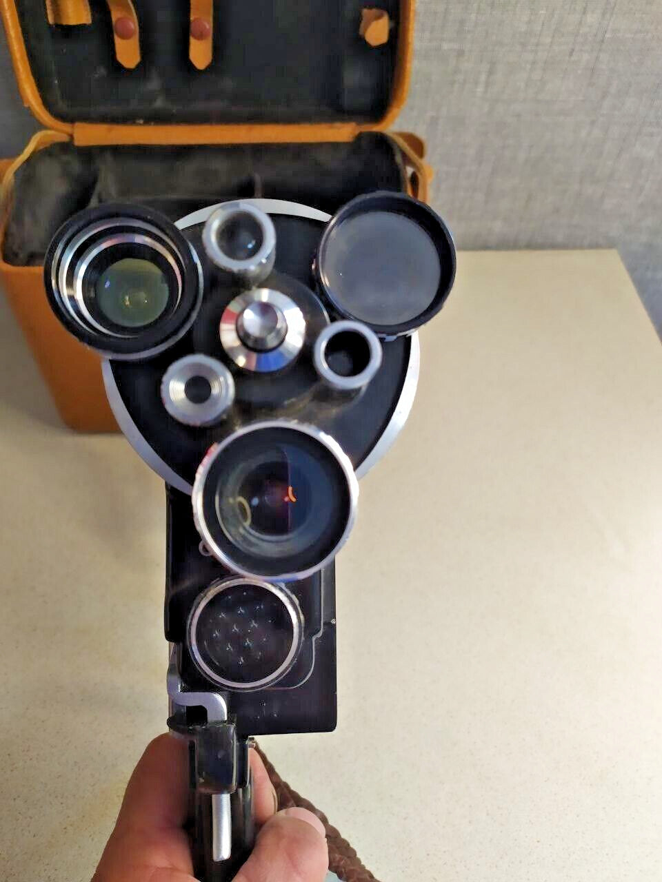 Neva-2 Soviet 8mm movie camera by GOMZ LOMO with triple-lens turret