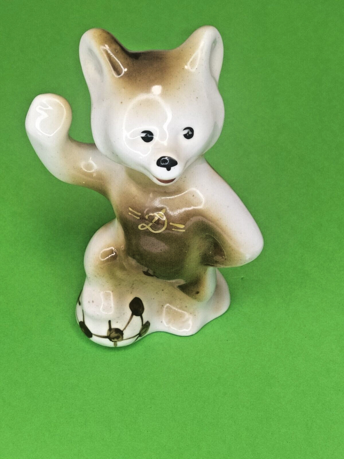 Olympic Bear Misha porcelain figurine dressed as a Dynamo footballer