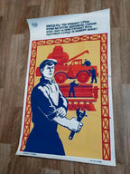 Soviet propaganda poster vintage slogan addressed to the farmer, verses by Nik. Entelis