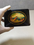 Palekh Mstera lacquer box The Tale of Tsar Saltan with gold leaf painting