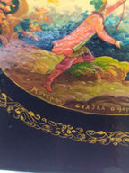 Russian hand-painted wooden box with Tale of Tsar Saltan scene – detail 5