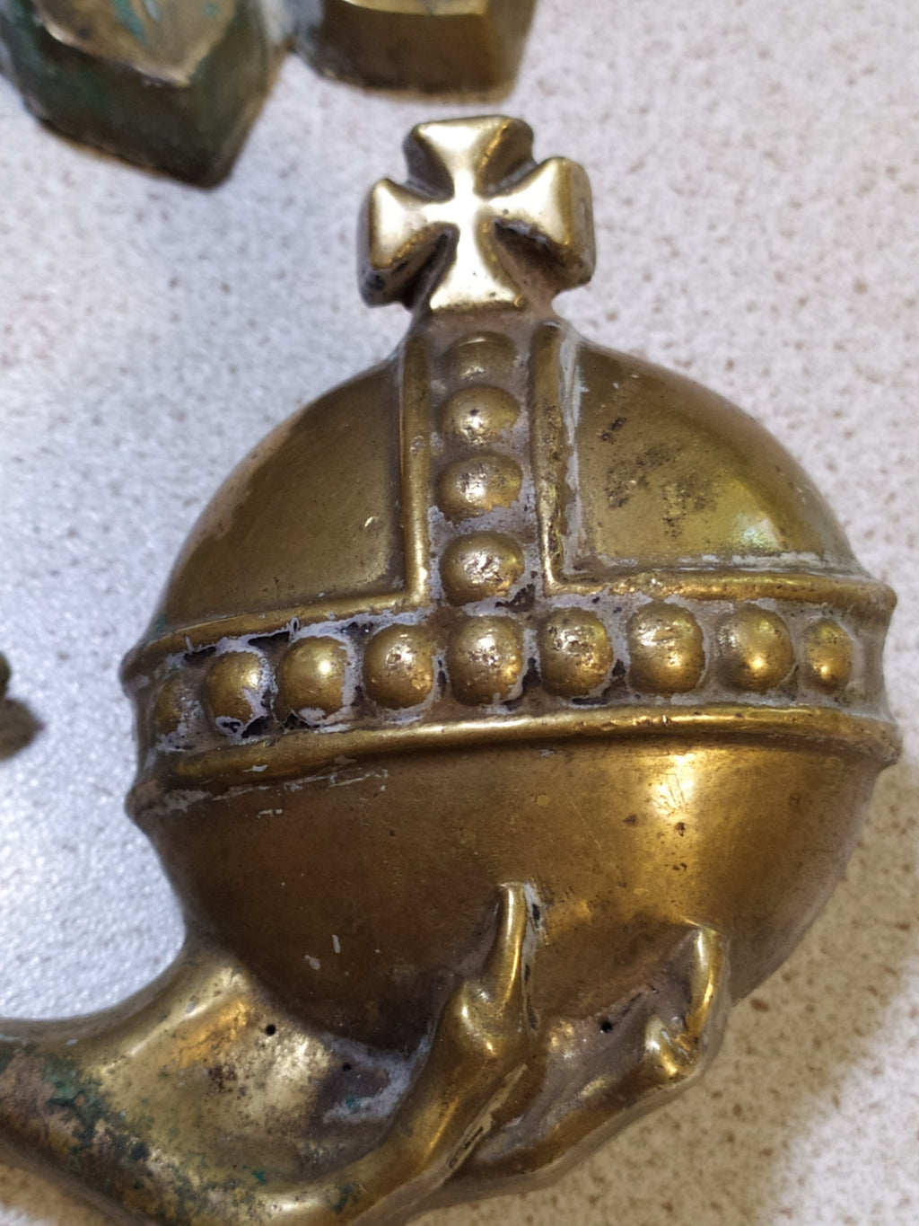 Massive Antique Russian Imperial Brass Double-Headed Eagle Coat of Arms Wall Plaque — 40cm, 7kg