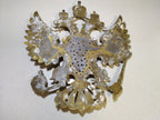 Massive Antique Russian Imperial Brass Double-Headed Eagle Coat of Arms Wall Plaque — 40cm, 7kg