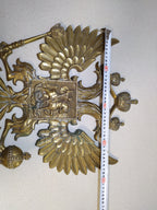 Massive Antique Russian Imperial Brass Double-Headed Eagle Coat of Arms Wall Plaque — 40cm, 7kg