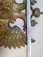 Massive Antique Russian Imperial Brass Double-Headed Eagle Coat of Arms Wall Plaque — 40cm, 7kg