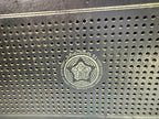 Rear panel of Soviet tube radio with manufacturer plate and markings – detail 6