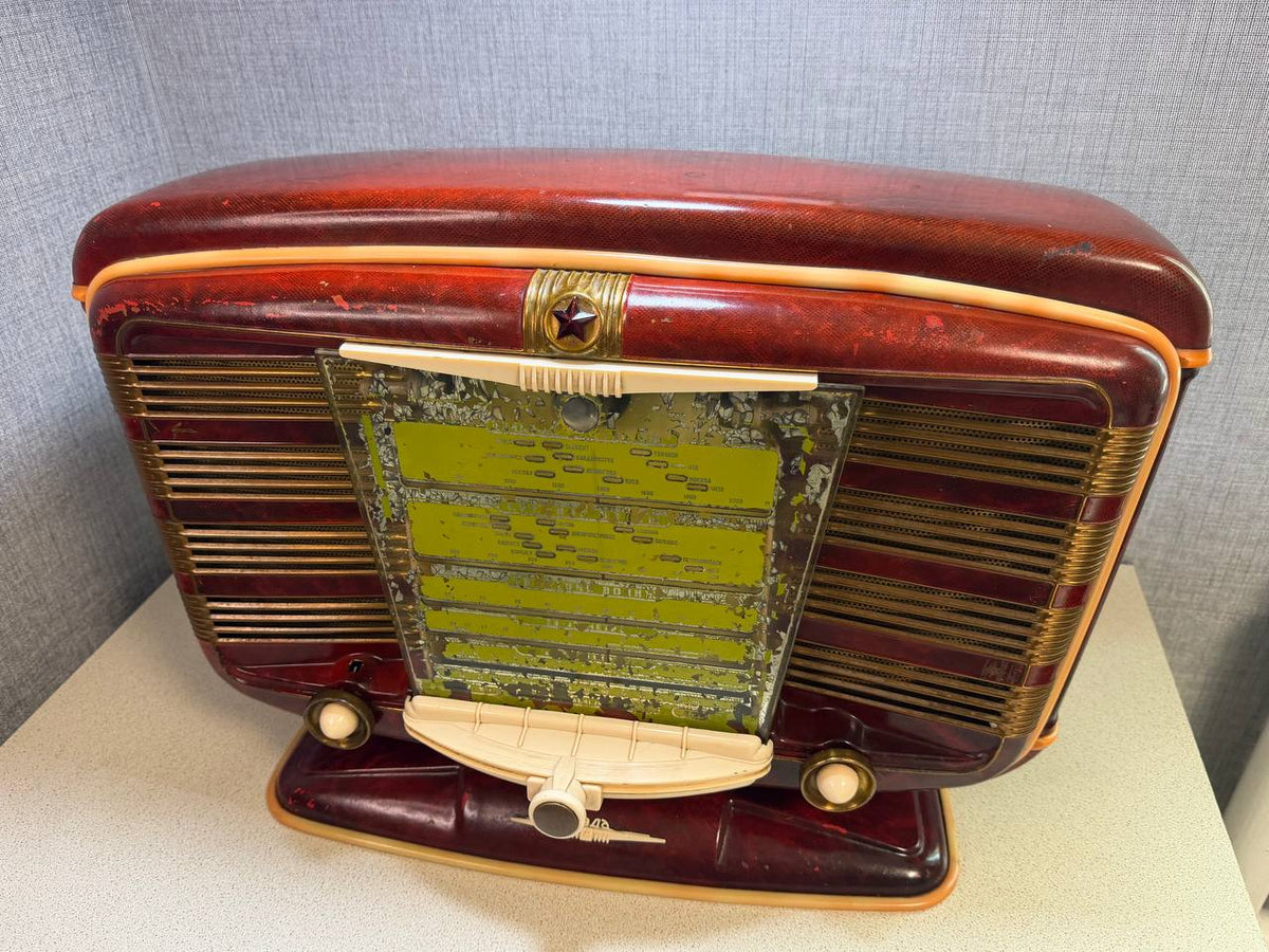 ULTRA RARE Red Star-54 Soviet Tube Radio Zvezda-54 USSR — Working | Museum Condition
