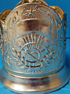 Lightweight aluminum Russian tea glass holder from the USSR