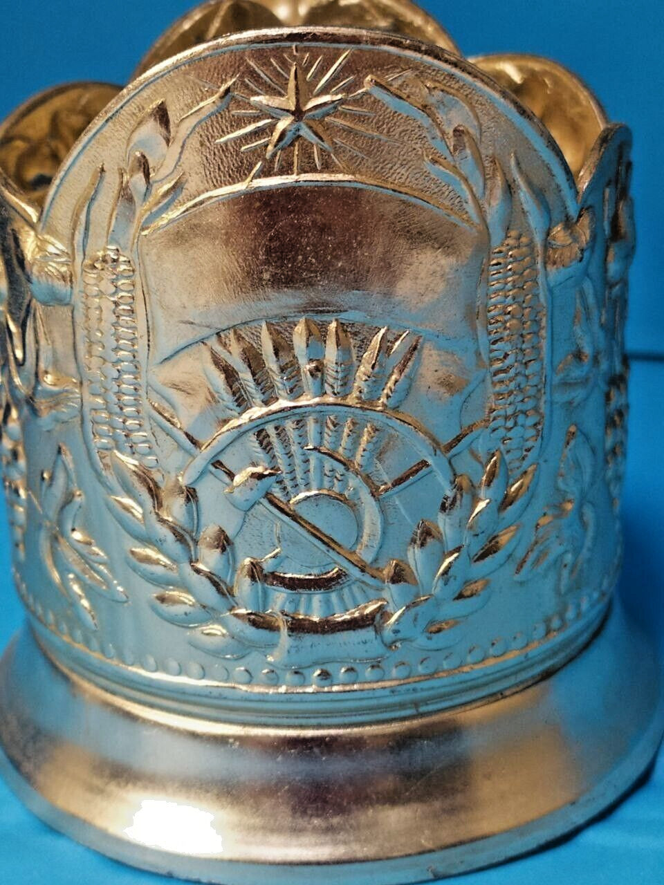 Lightweight aluminum Russian tea glass holder from the USSR