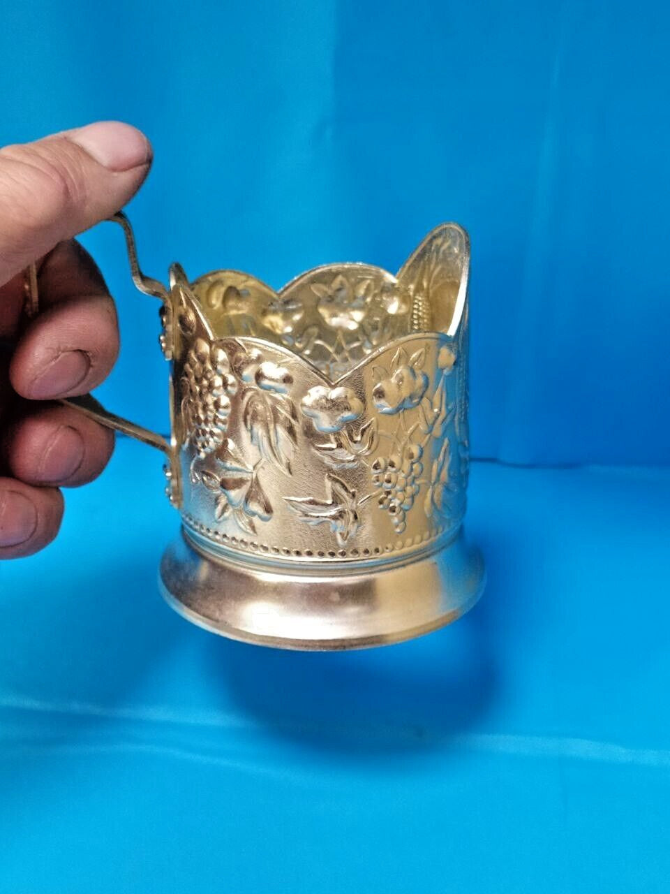 Lightweight aluminum Russian tea glass holder from the USSR – detail 7