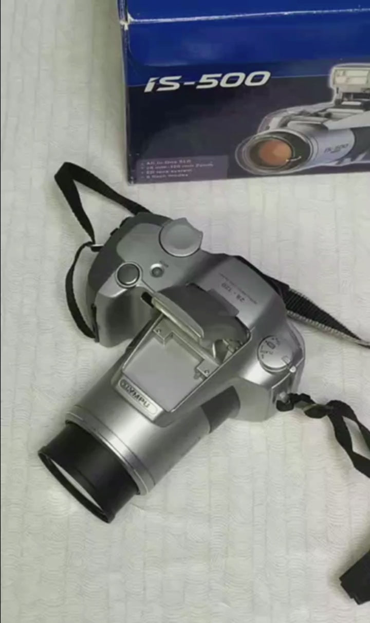 Olympus IS-500 35mm film camera with zoom lens, video