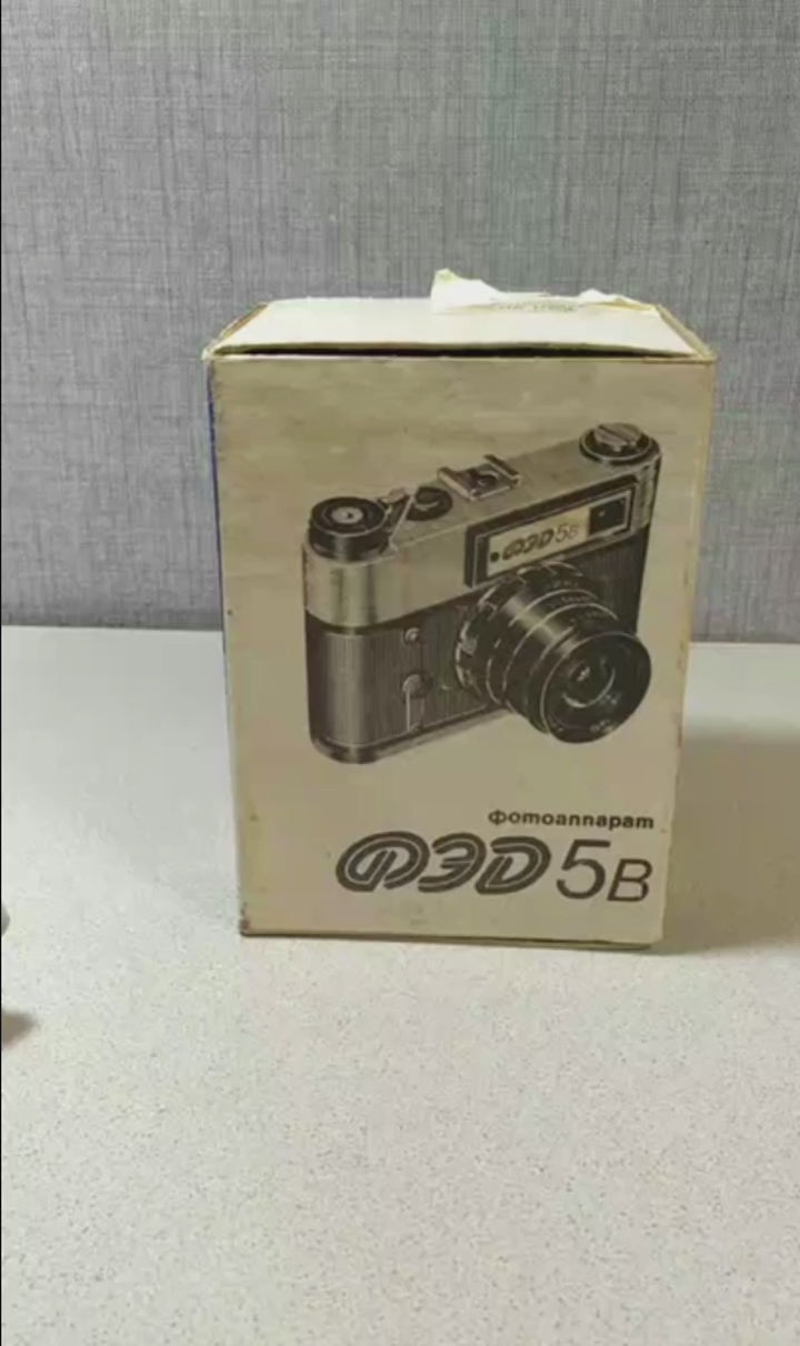 FED 5B Soviet camera, new old stock sealed in factory bag with box and manual, video
