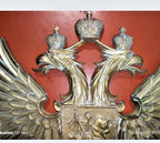 Gold-tone double-headed eagle wall emblem with crowns, sceptre and orb – detail 5