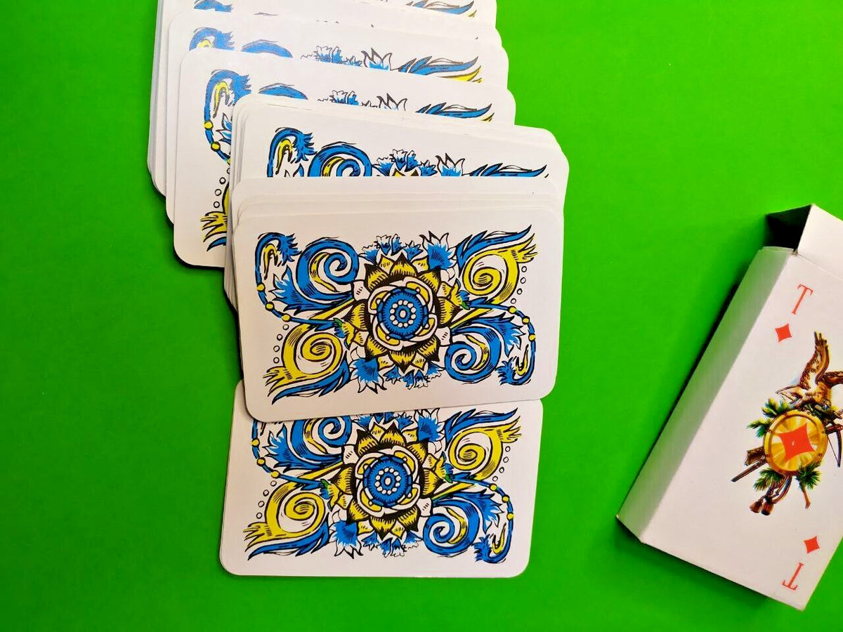 Hunting playing cards with illustrated aces, trophies, birds and animals