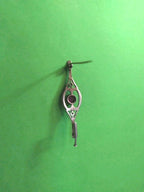 Soviet style silver brooch with red stone, front detail – detail 8