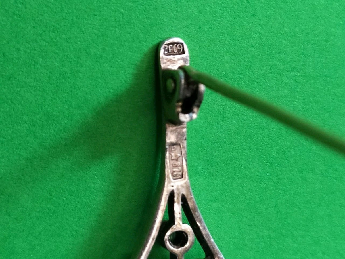 875 silver brooch, reverse side view – detail 9