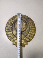 Soviet state emblem bronze plaque with wheat ears and sun rays – detail 5