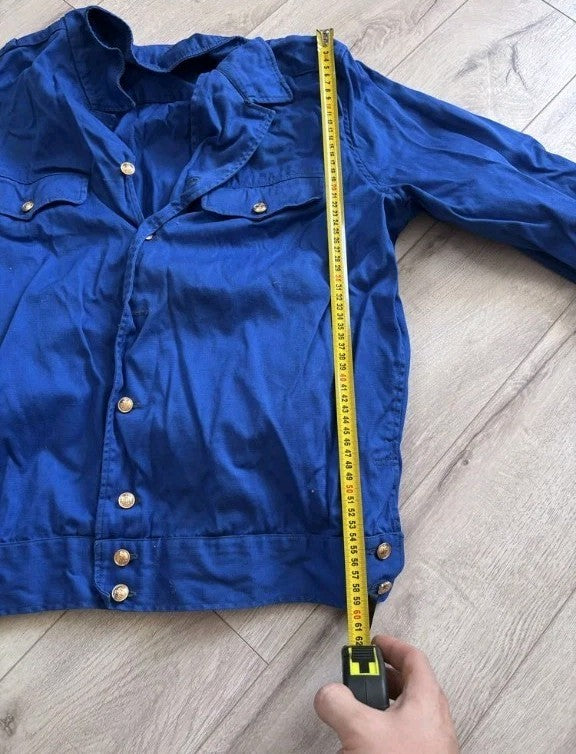 Royal blue VMF sailor work jacket with two chest pockets