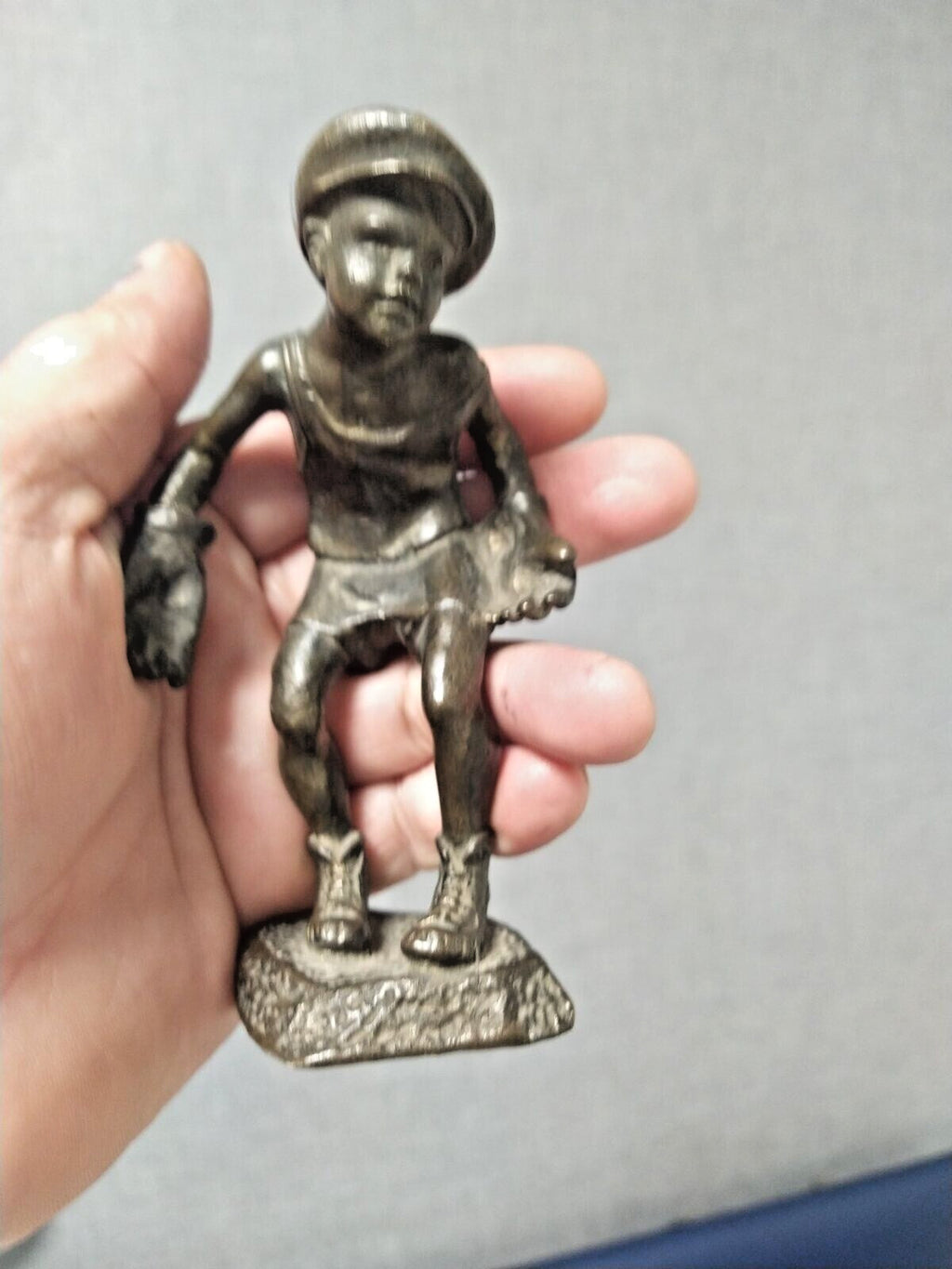Rare Vintage Soviet Bronze Figurine – "The Young Goalkeeper"