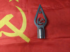 Cast metal USSR flag pole top seen from the side