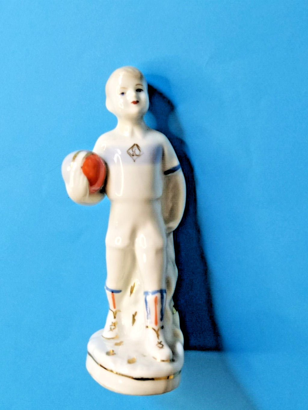 Rare Soviet Porcelain Figurine"Young Footballer"Dynamo Team Polonne ZHK 1950-60s