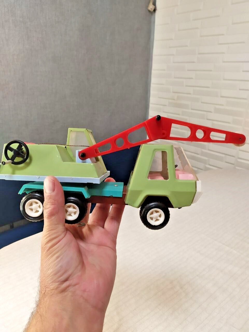 Rare Vintage USSR Toy Truck Mobile Crane "Malysh" Series Made in Soviet Union