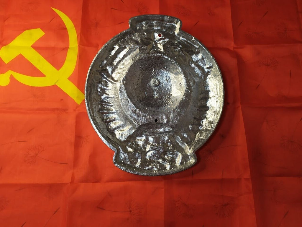 Authentic Soviet USSR Metal Wall Plaque Coat of Arms CCCP Hammer Sickle 2kg