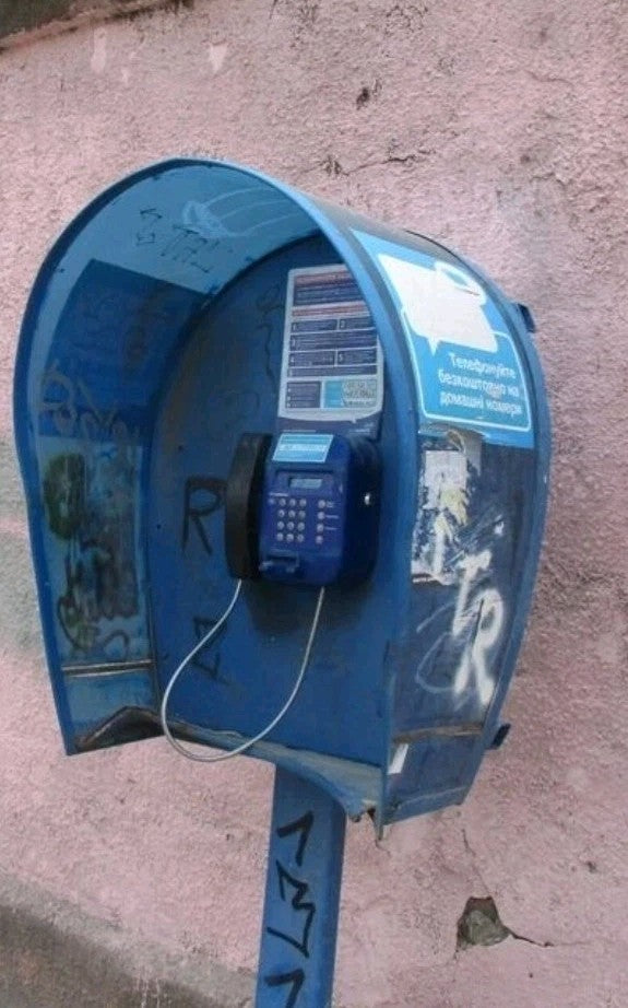 Rare Vintage Ukrainian Ukrtelecom Payphone Blue Public Phone Telecard-121 Street