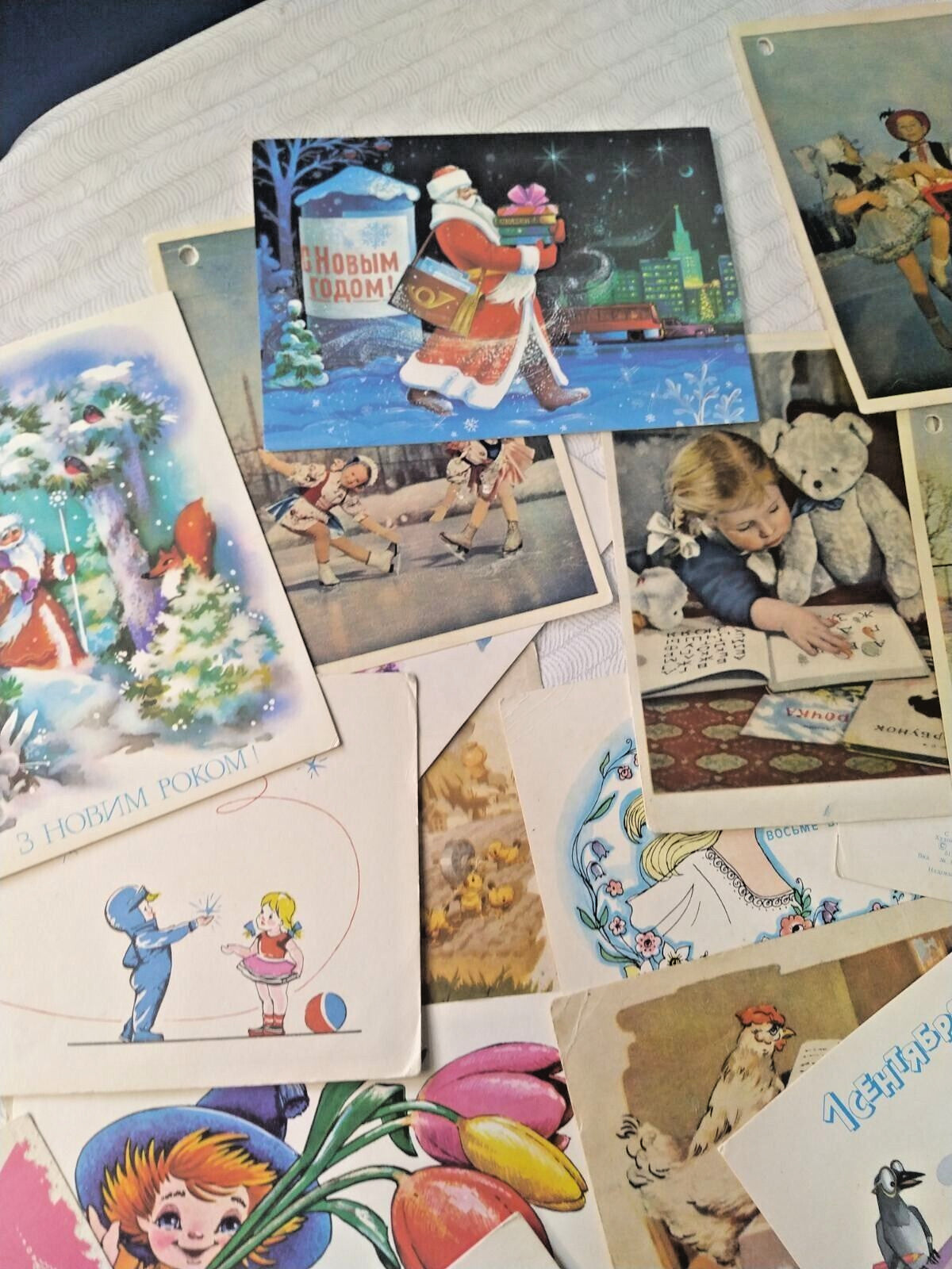 Lot of 70 Vintage Soviet Postcards 1960s-1980s USSR New Year Space Christmas Art