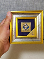 Inter Milan 1988 80th anniversary framed gold leaf art with club logo on dark blue background