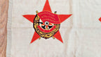 Soviet naval ensign with hammer and sickle on the right and blue stripe at the bottom – detail 8