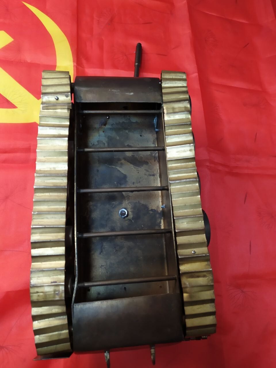 Large Vintage Brass Soviet Tank T-54 T-55 Model Handmade Trench Art USSR 4.6kg