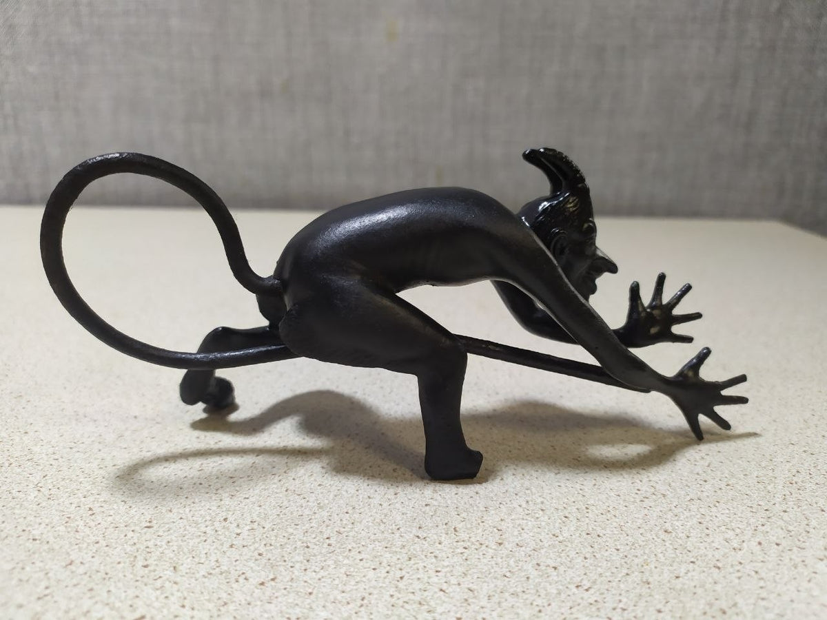 Antique Kasli Cast Iron Figurine "Devil" Mephistopheles Russian Art Casting