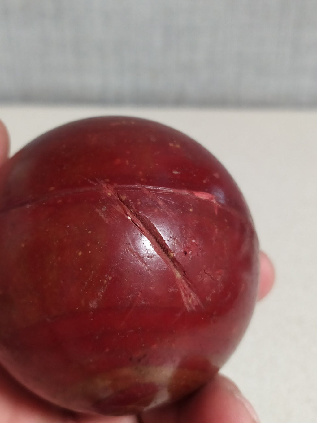 TESTED Authentic Vintage Bakelite Catalin Sphere Ball Deep Cherry Red Marbled...