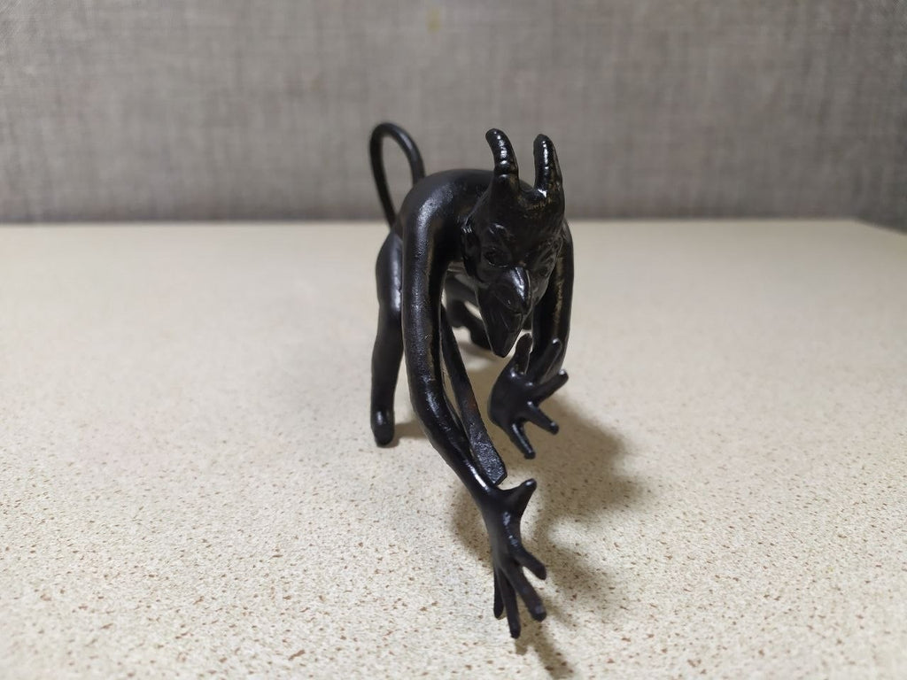 Antique Kasli Cast Iron Figurine "Devil" Mephistopheles Russian Art Casting