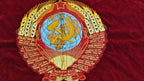 USSR Velvet Flag Banner Soviet Union Doubl Sided Lenin Emblem 63"X51" Comunism