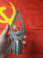 Soviet banner finial spearhead with socket base for a wooden flagpole – detail 8