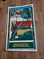 Original Soviet poster paper surface and printing detail
