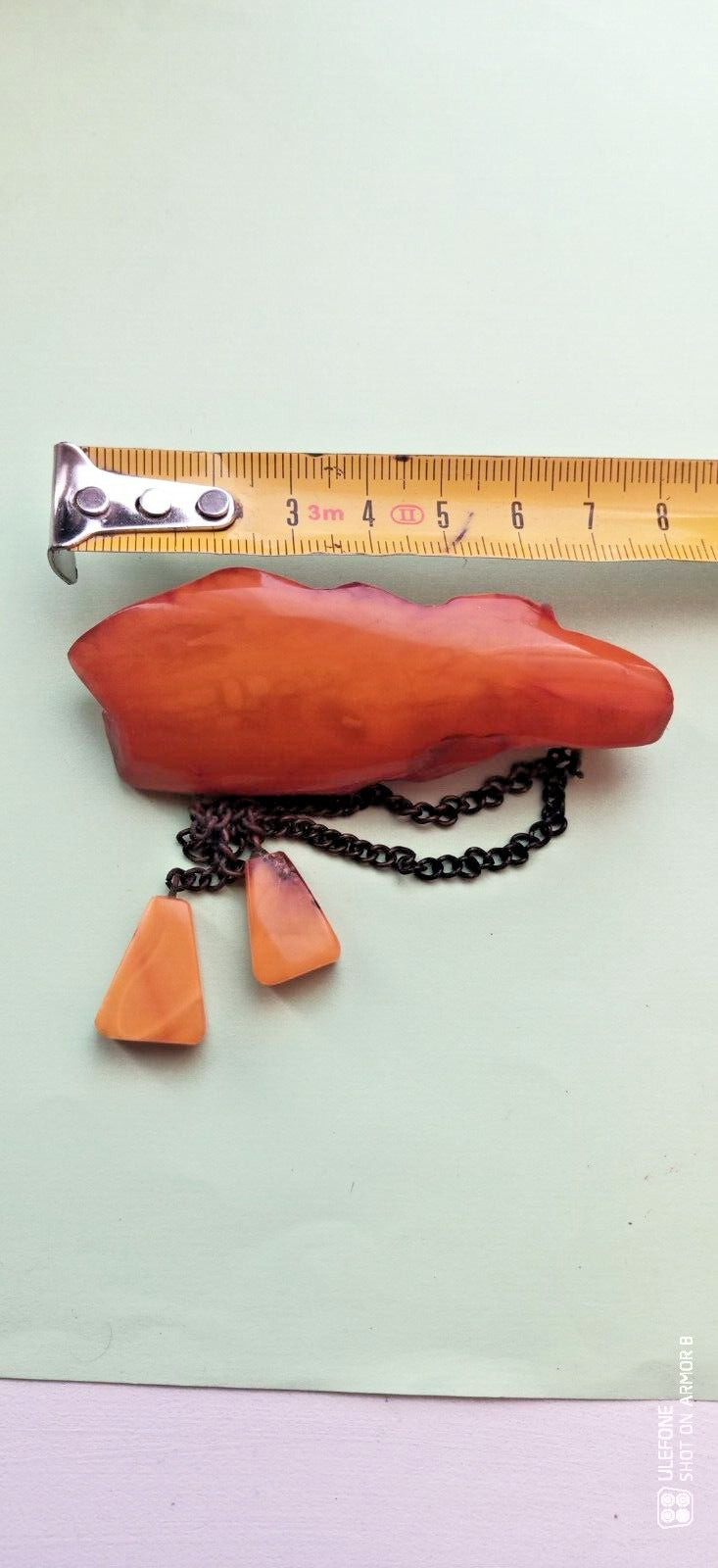 Huge Vintage Soviet Baltic Amber Brooch Pin Butterscotch Natural Stone 22.6g