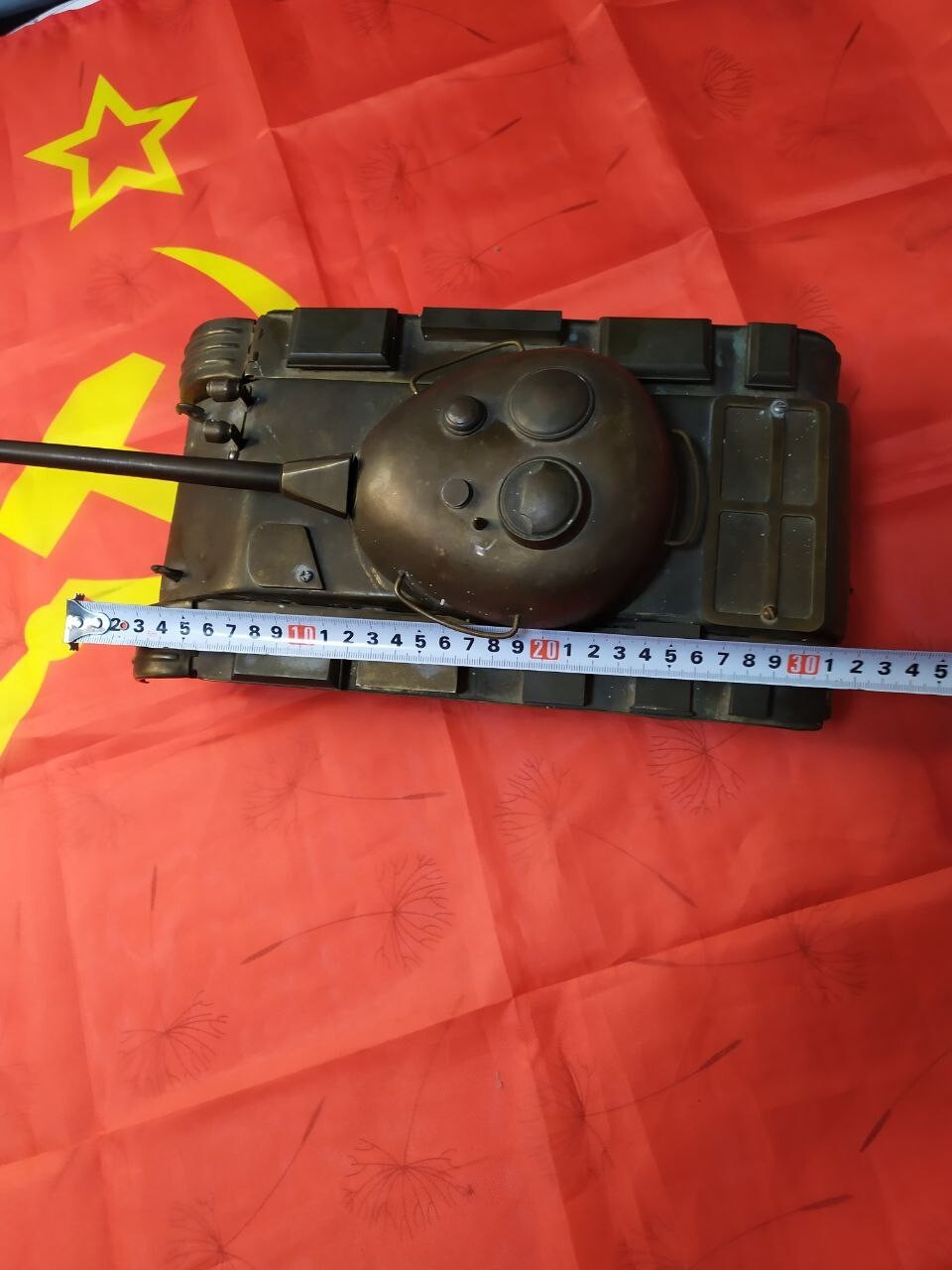Large Vintage Brass Soviet Tank T-54 T-55 Model Handmade Trench Art USSR 4.6kg