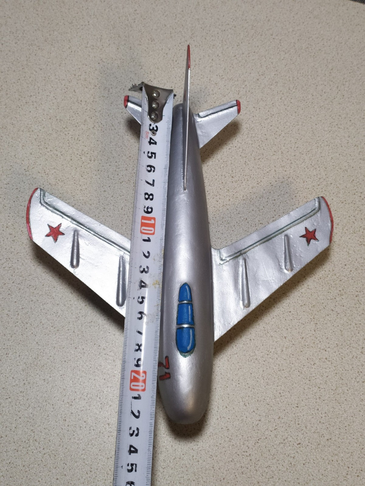Rare Vintage Soviet Toy Metal Airplane Fighter Jet MiG-15 USSR Collectible