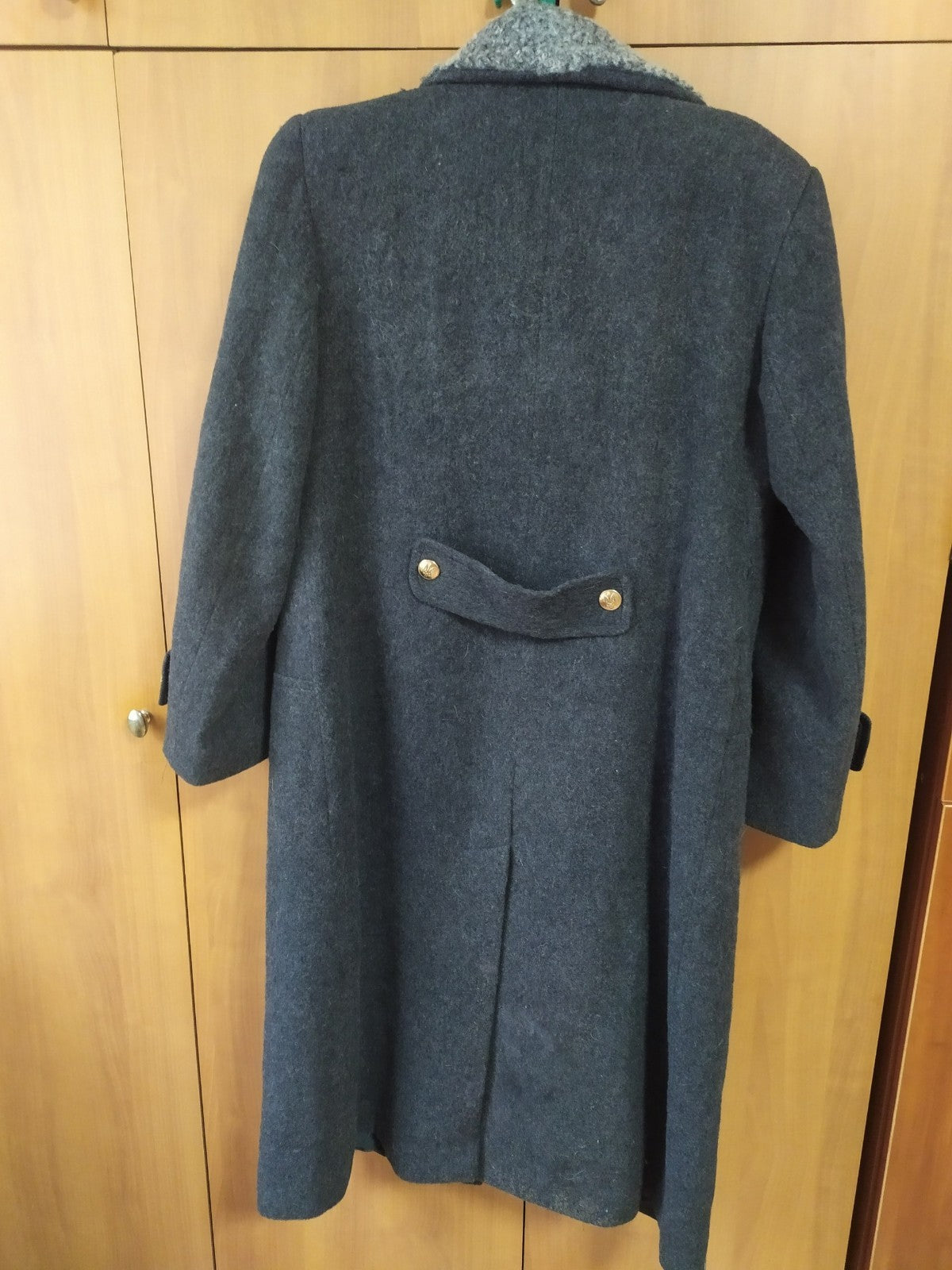 Original Ukrainian Army General Winter Coat Astrakhan Collar Wool Overcoat Size