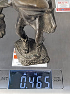 Dark natural patina on solid bronze Socialist Realism sports sculpture – detail 7