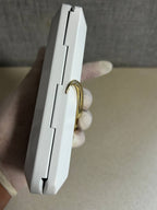 White lacquer evening clutch case with gold snake, side view – detail 10