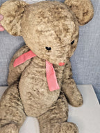 Mid-century USSR teddy bear showing slight fur thinning at contact points – detail 7