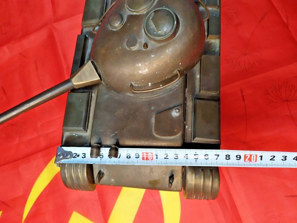 Large Vintage Brass Soviet Tank T-54 T-55 Model Handmade Trench Art USSR 4.6kg